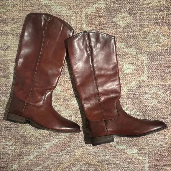 NEW Frye Melissa button 2 tall boots brown 8.5 - Picture 2 of 8